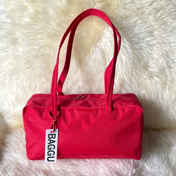 NWT Baggu Regular Nylon Bowler Bag - Candy Apple - Picture 1 of 6
